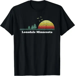 Vintage Lonsdale, Minnesota Sunset Souvenir Print T-Shirt