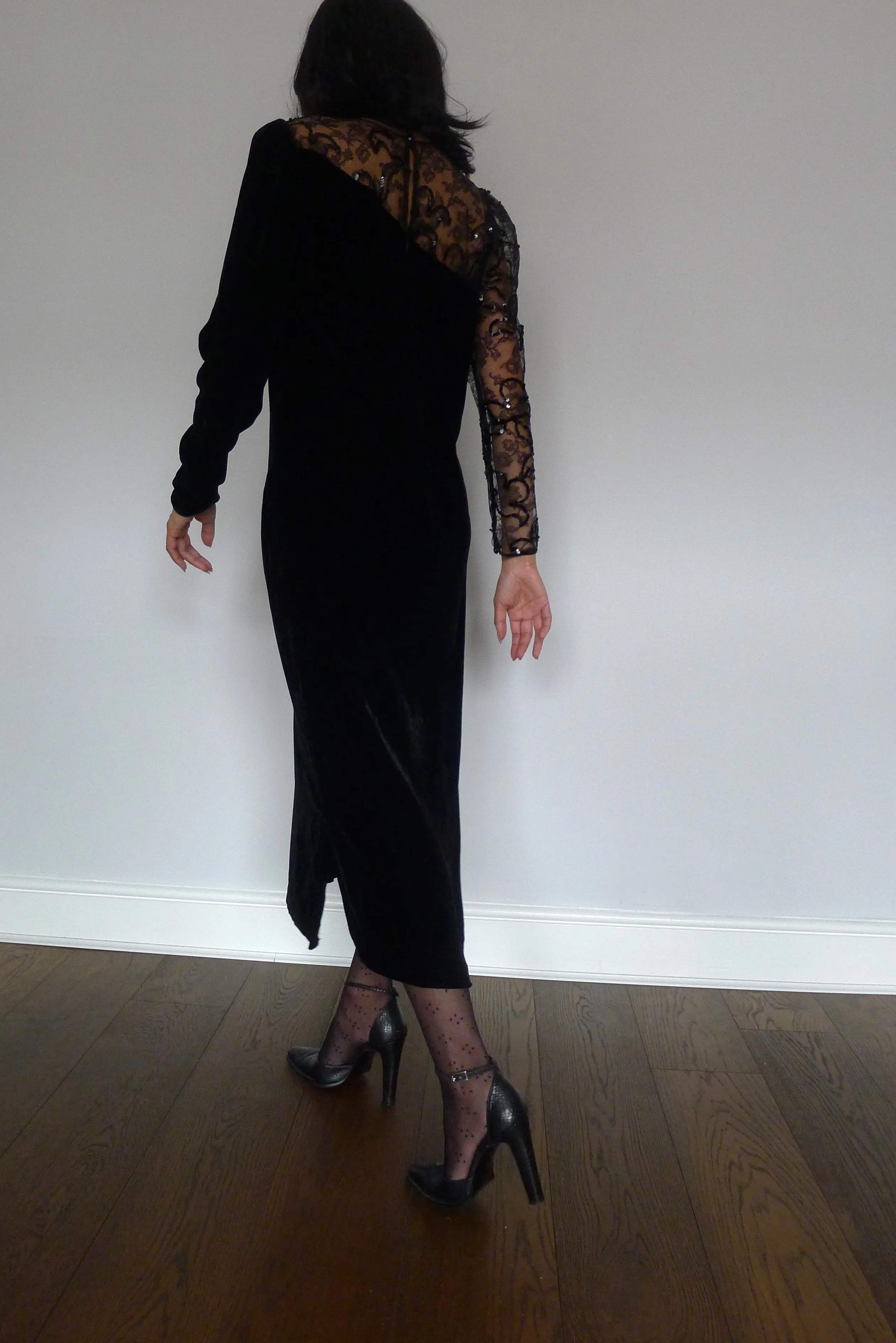 Vintage Louis Féraud Lace Velvet Dress