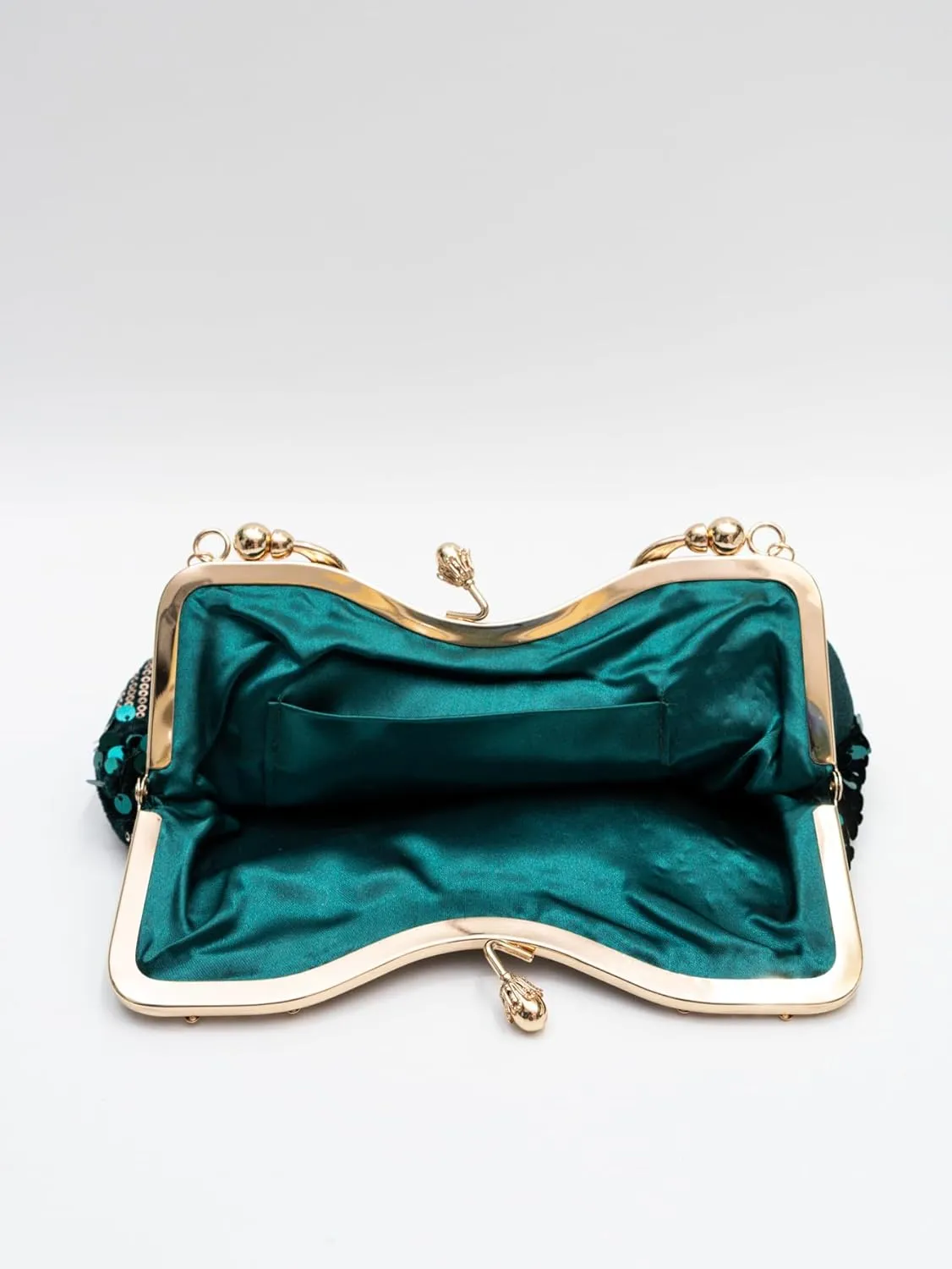 Vintage sequined velvet evening bag flower hardware handbag suitable for banquet wedding party formal occasions