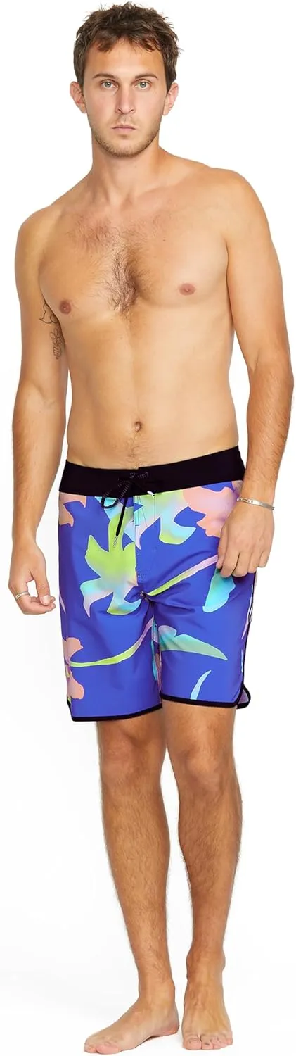 Volcom Men's Lido Print Scallop Mod Tech Boardshorts