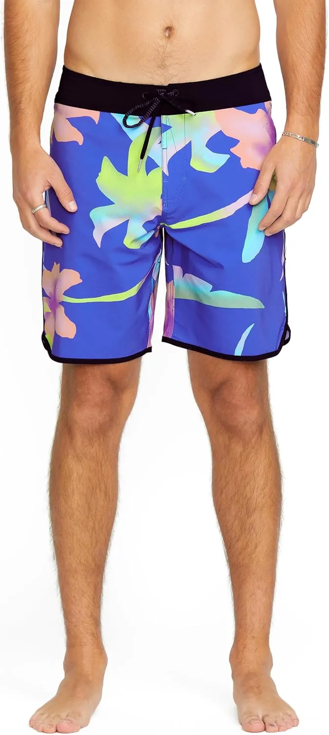 Volcom Men's Lido Print Scallop Mod Tech Boardshorts