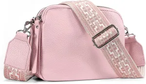 VONAL Leather Crossbody Purse for Women Triple Pockets Designed Shoulder Bag