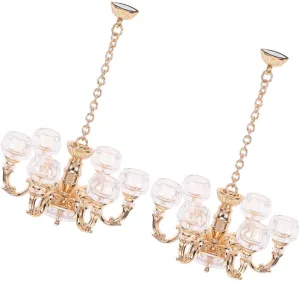 VOSAREA 2pcs Miniature Ceiling Lamp Dollhouse Accessory Hanging Light for Scale Model Decorative Pendant for Tiny House Landscaping and Retro Style Decor