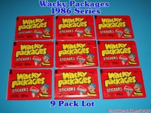 Wacky Packages 1986 Series Lot of Nine Brand New Sealed Packs