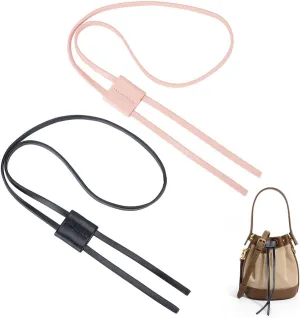 WADORN 2 Colors Leather Bucket Bag Drawstring Replacement, 35.4/39.3" PU Leather Bucket Bag Drawstring Strap Adjustable Bag Pull String Slide String Keeper Detachable Satchel Bag Drawstring Bunches