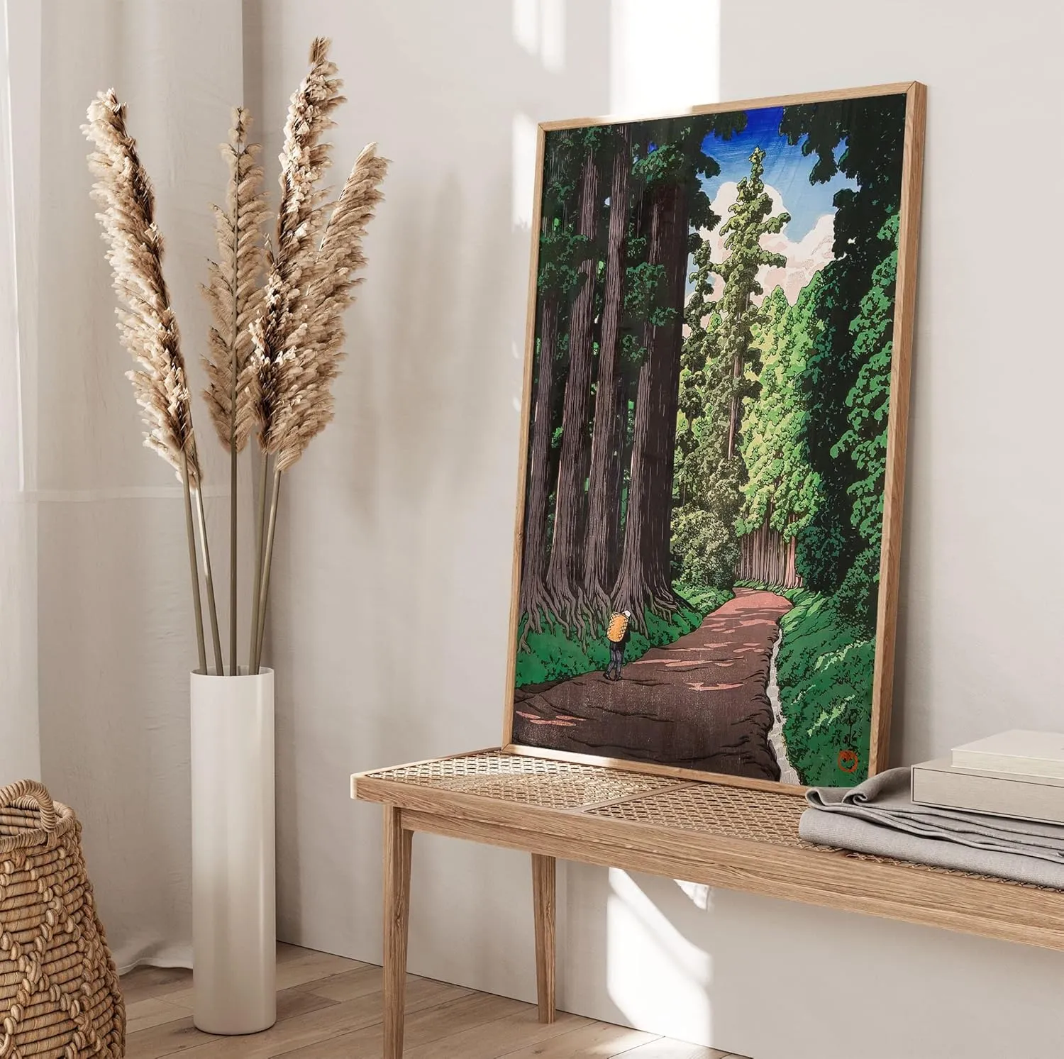 Wall Art Print The Road to Nikko Poster, Kawase Hasui Japan Art Print, Trees Wood Art Print, Traditional Japanese Art Print, Wall Art Decor 24x36 Inches