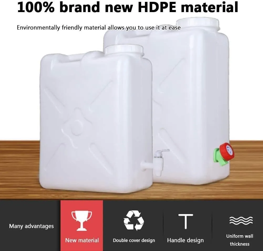 Water Storage Bucket,PE Outdoor Bucket with Faucet,Square Thick Food Grade Outdoor Large-Capacity Water Tank with Lid,Multifunctional Water Storage Bucket