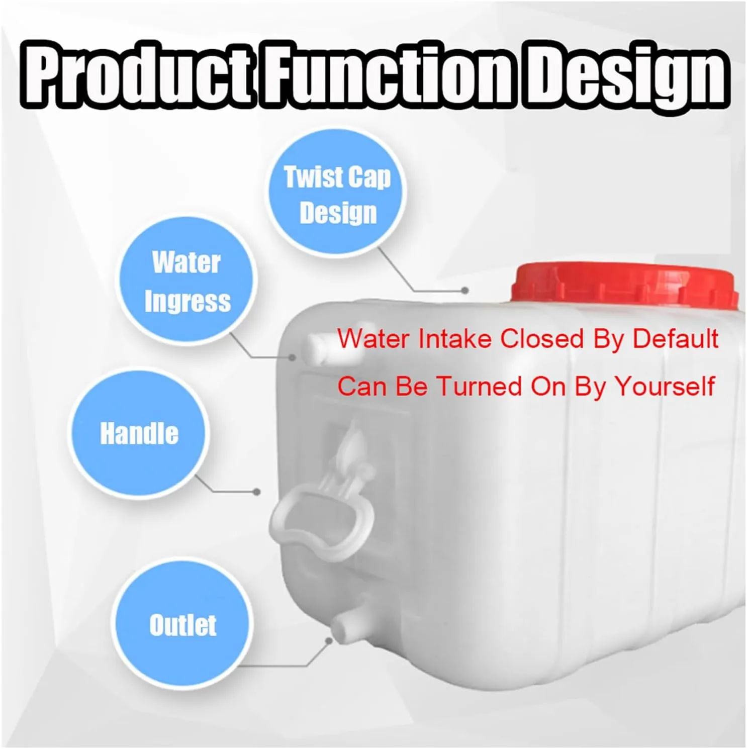 Water Storage Containers Water Carrier Plastic Water Tank with Tap Emergency Water Container 50L/80L/110L/200L Water Bucket Jug for Hiking Camping Driking Outdoors Indoors(Size:80L)