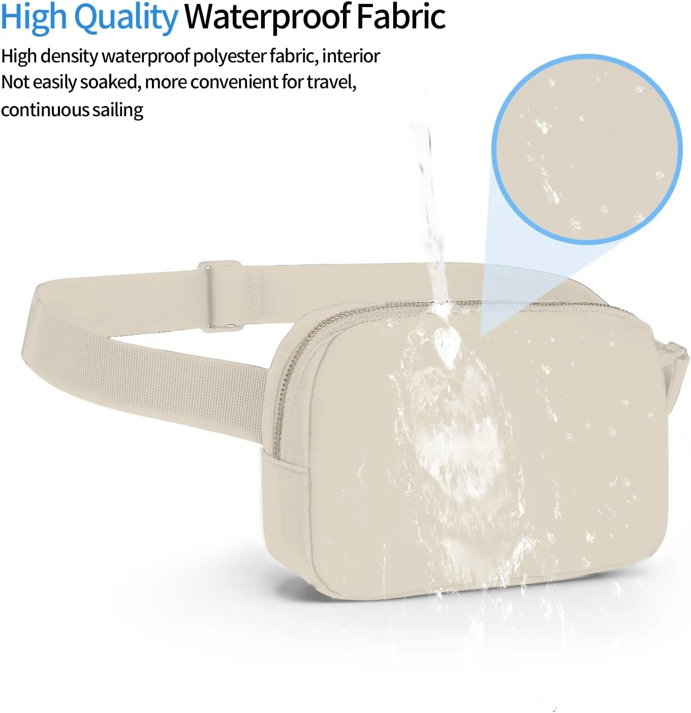 Waterproof Fanny Packs for Mini Belt Bag for Kids Fanny Packs for Women Mini Belt Bag Fanny Packs for Women Waterproof Waterproof Crossbody Pack Fashion Belt Bag With Adjustable Strap （Khaki/Beige）