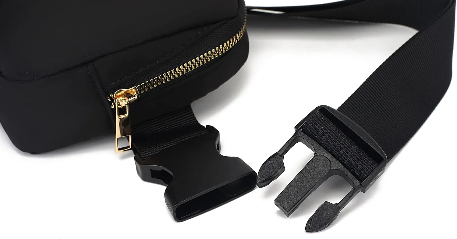 Waterproof Fanny Packs for Women Mini Belt Bag for Kids Fanny Packs for Women Mini Belt Bag Fanny Packs for Women Waterproof Waterproof Crossbody Pack Fashion Belt Bag With Adjustable Strap （Black）