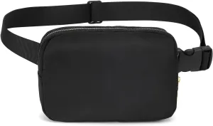 Waterproof Fanny Packs for Women Mini Belt Bag for Kids Fanny Packs for Women Mini Belt Bag Fanny Packs for Women Waterproof Waterproof Crossbody Pack Fashion Belt Bag With Adjustable Strap （Black）