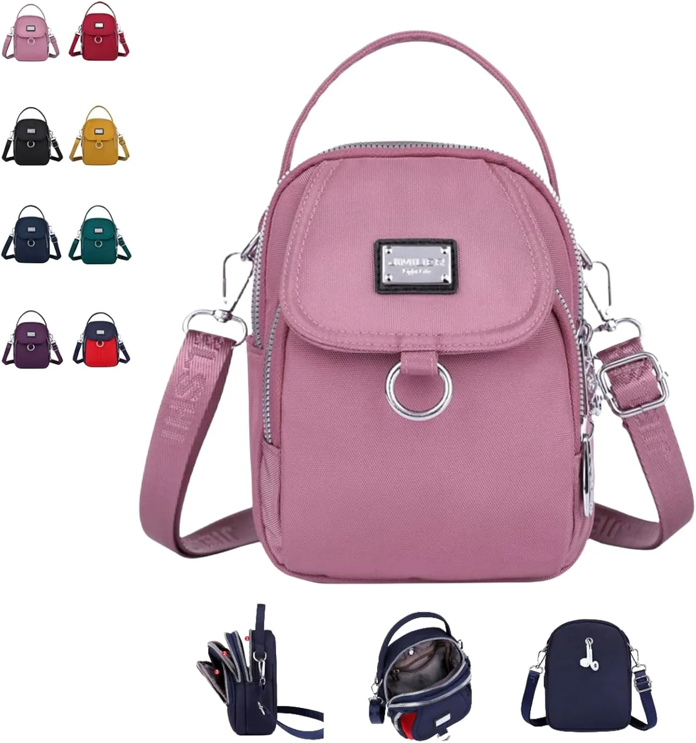 Waterproof Women Crossbody Bag Elegant Oxford Messenger Bags Simple for Work,Multi-Pocket Casual Messenger Bags Purse
