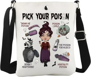 WCGXKO Poison Crossbody Bag Cartoon Movie Inspired Gift Emperor Movie Merch for Cartoon Fans