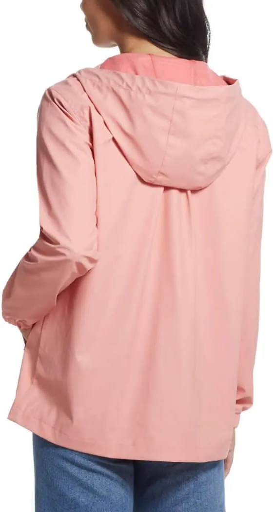 Weatherproof Vintage Womens Waterproof Coated Rain Jacket with Hood -Light Windbreaker Raincoat for Women-Hooded Rain Slicker