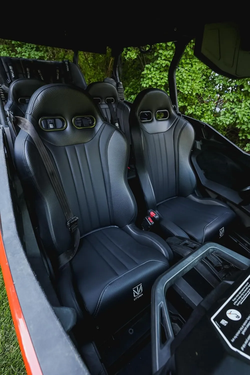 Weekender Series Suspension Bucket Seats With 4 Point Harness Compatible With Rzr 1000/Turbo S (2014-2023) Increased Comfort, Customizable Colors (Black)