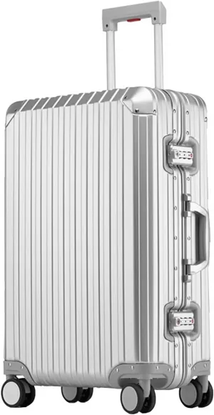 WEICHEN All Aluminum Magnesium Alloy 20 inch Carry On Luggage with Wheels and TSA Lock, 37.5L Hard Case Travel Luggage Carry On Suitcase Silver 22x14x9 Carry On Luggage