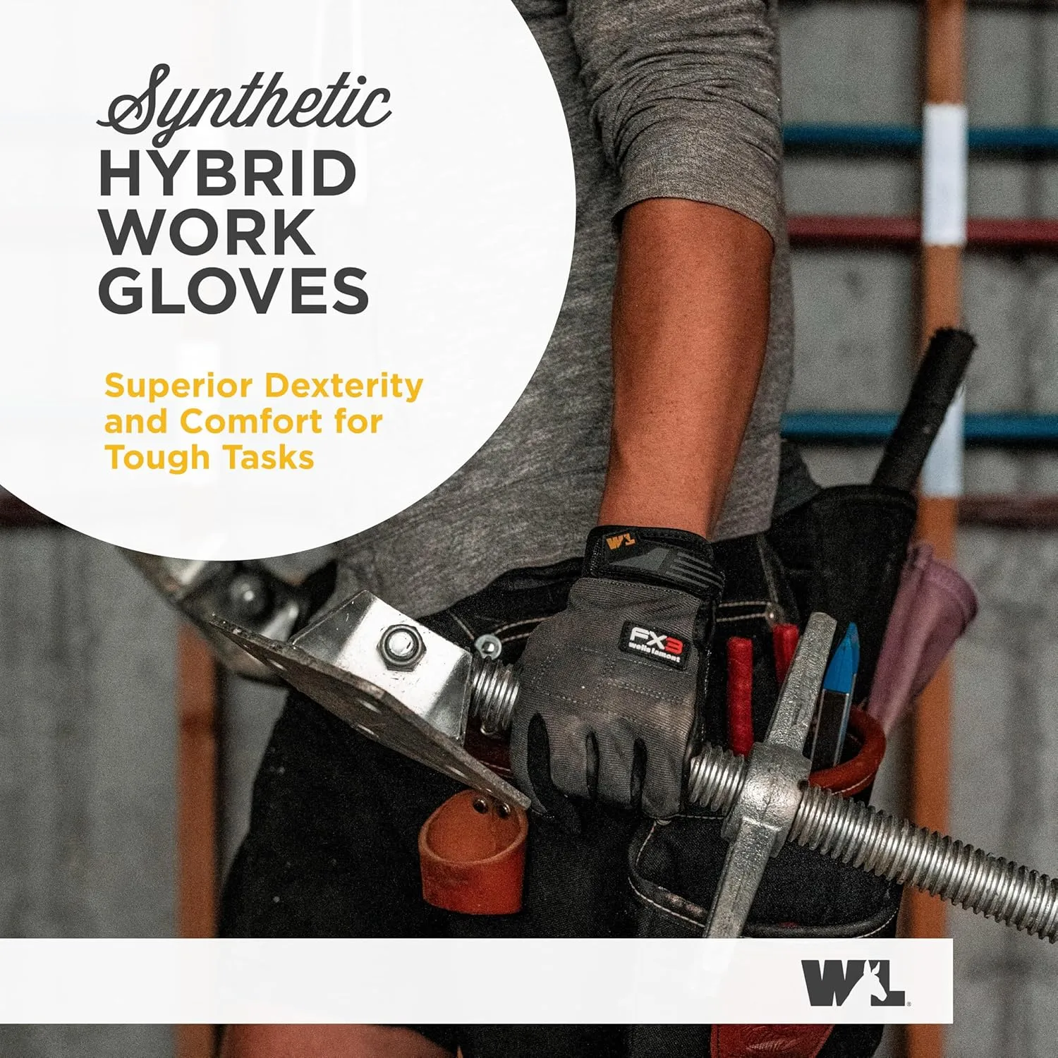 Wells Lamont Men's FX3 Extreme Dexterity All-Purpose Work Gloves, Touchscreen, Large (7850L)