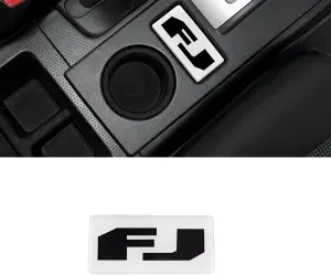 White Car Interior Crystal Stickers for Toyota FJ Cruiser 2007-2024 Center Console Gear Shift Panel Cover Stickers FJ Logo Patch Interior Accessories