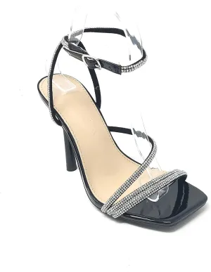 Wild Diva Women's Square Toe Rhinestone Embellished Straps Formal Stiletto High Heels Narala-02