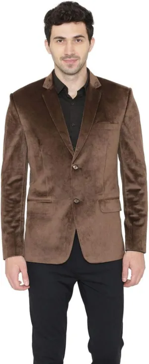 Wintage Men's Cotton Velvet Solid Party Blazer