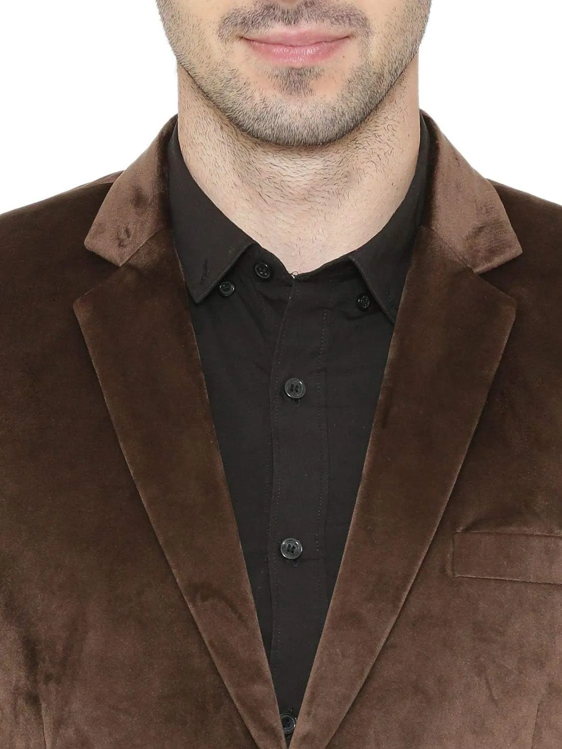 Wintage Men's Cotton Velvet Solid Party Blazer