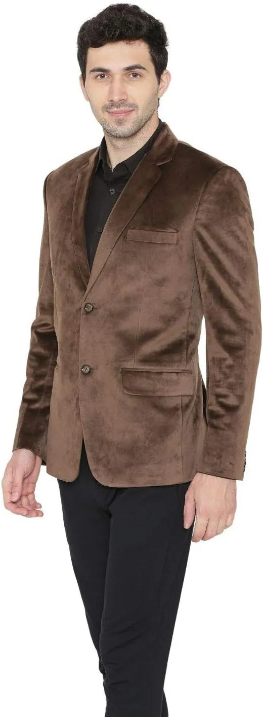 Wintage Men's Cotton Velvet Solid Party Blazer