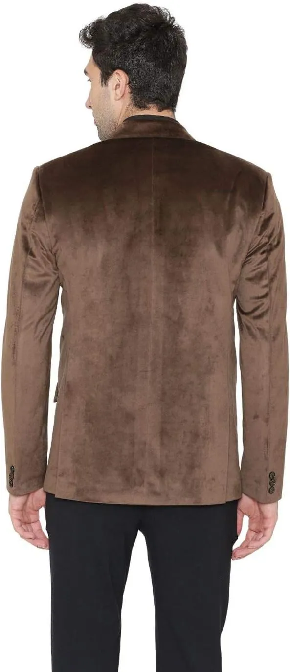 Wintage Men's Cotton Velvet Solid Party Blazer