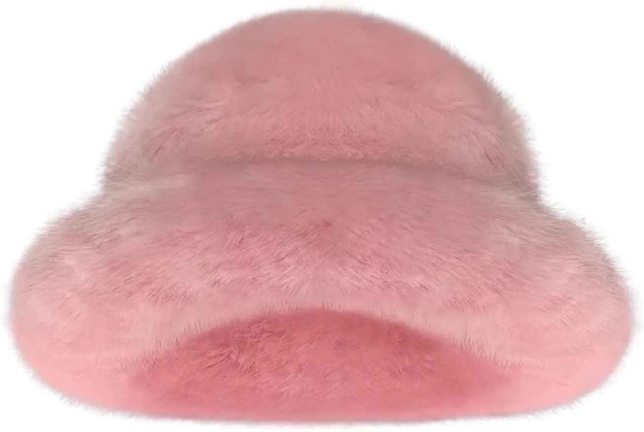 Winter Faux Fur Bucket Hats for Women Warm Plush Fisherman Hat Fuzzy Fluffy Cap Outdoor Stylish Panama Caps