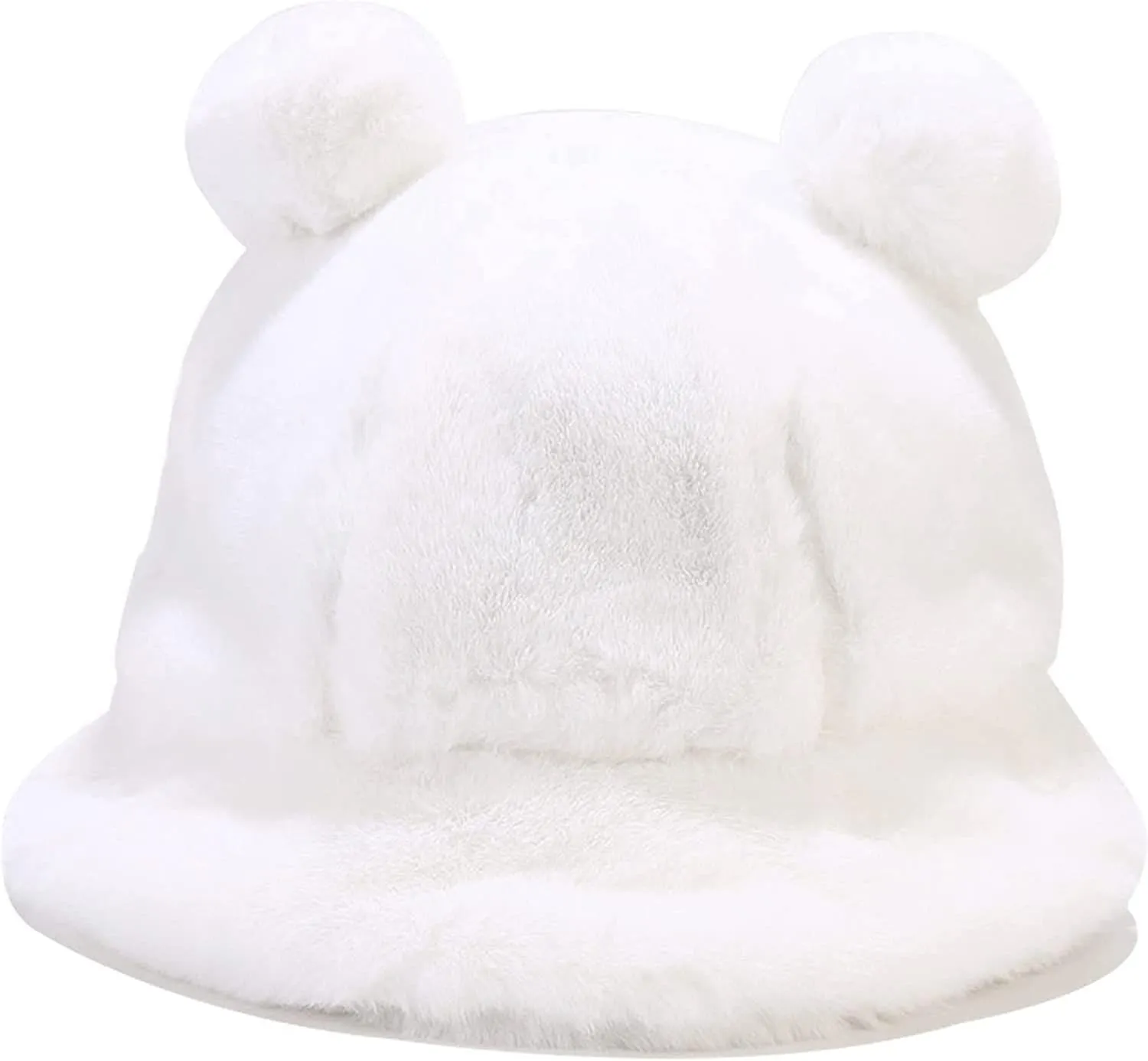 Winter Faux Fur Furry Bucket Hat Fluffy Fuzzy Warm Hat Plush Fisherman Hat for Women Men Teens Girls