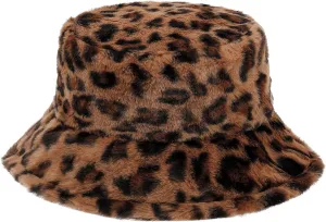 Winter Furry Bucket Hat for Women Men, Warm Fluffy Fuzzy Bucket Hats