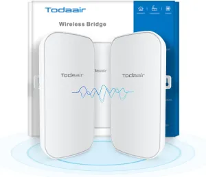 Wireless Bridge, 5.8G 150Mbps Point-to-Point Wireless Bridge, Ethernet Port, Remote up to 1600 feet, 24V PoE Power, IP65 Waterproof, 2 Packs