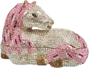 Women Cute Horse Shape Rhinestone Evening Bag Sparkling Animal Crystal Handbags Diamond Clutch for Prom Party