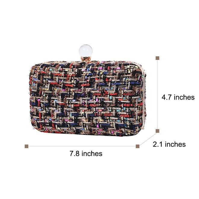 Women Rectangle Woven Clutch Purse