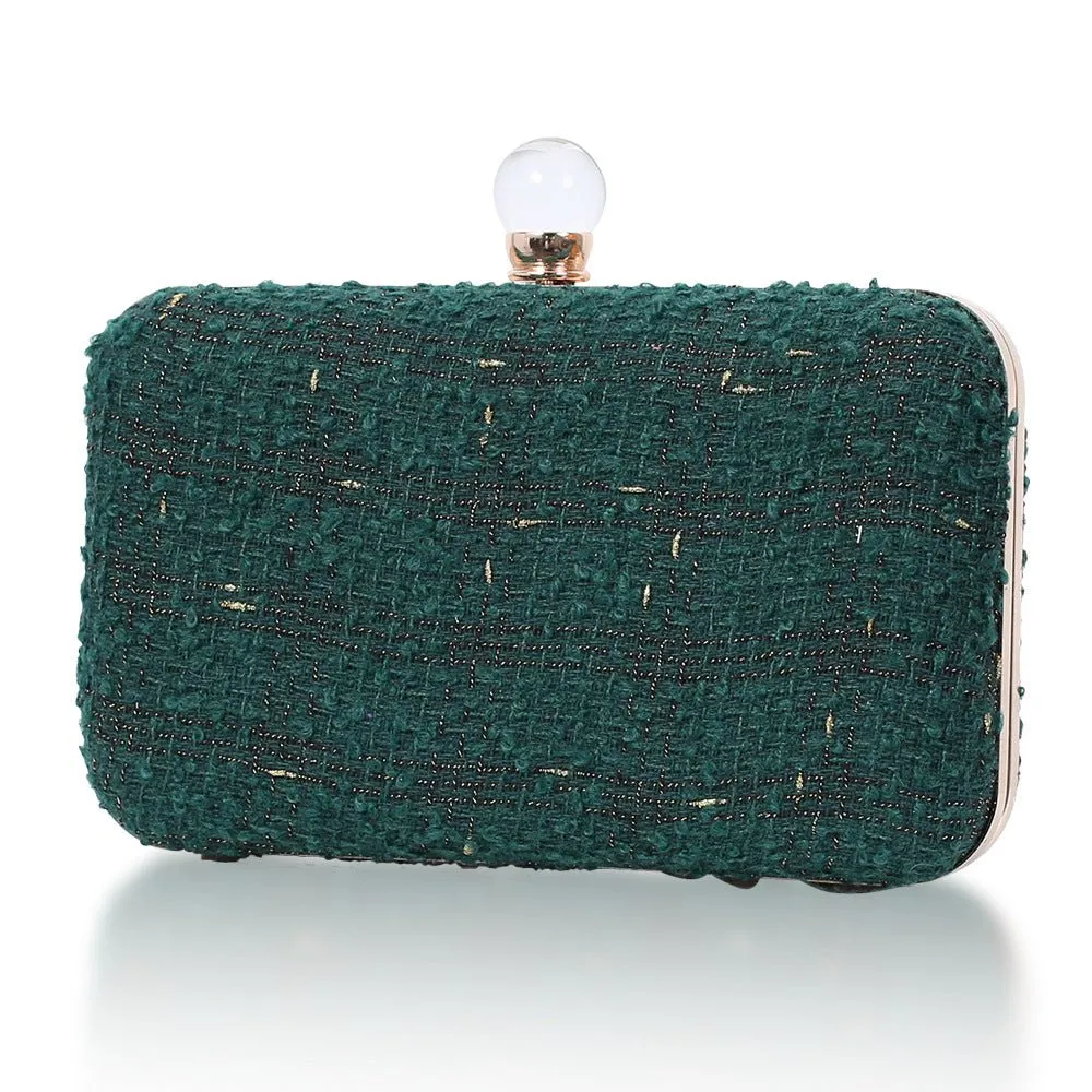 Women Rectangle Woven Clutch Purse