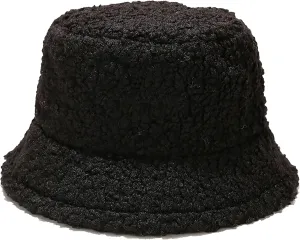 Women Winter Fluffy Warm Windproof Bucket-Hat Vintage Cloche-Hats Warm Faux Fur Wool Outdoor Fisherman Hats for Women