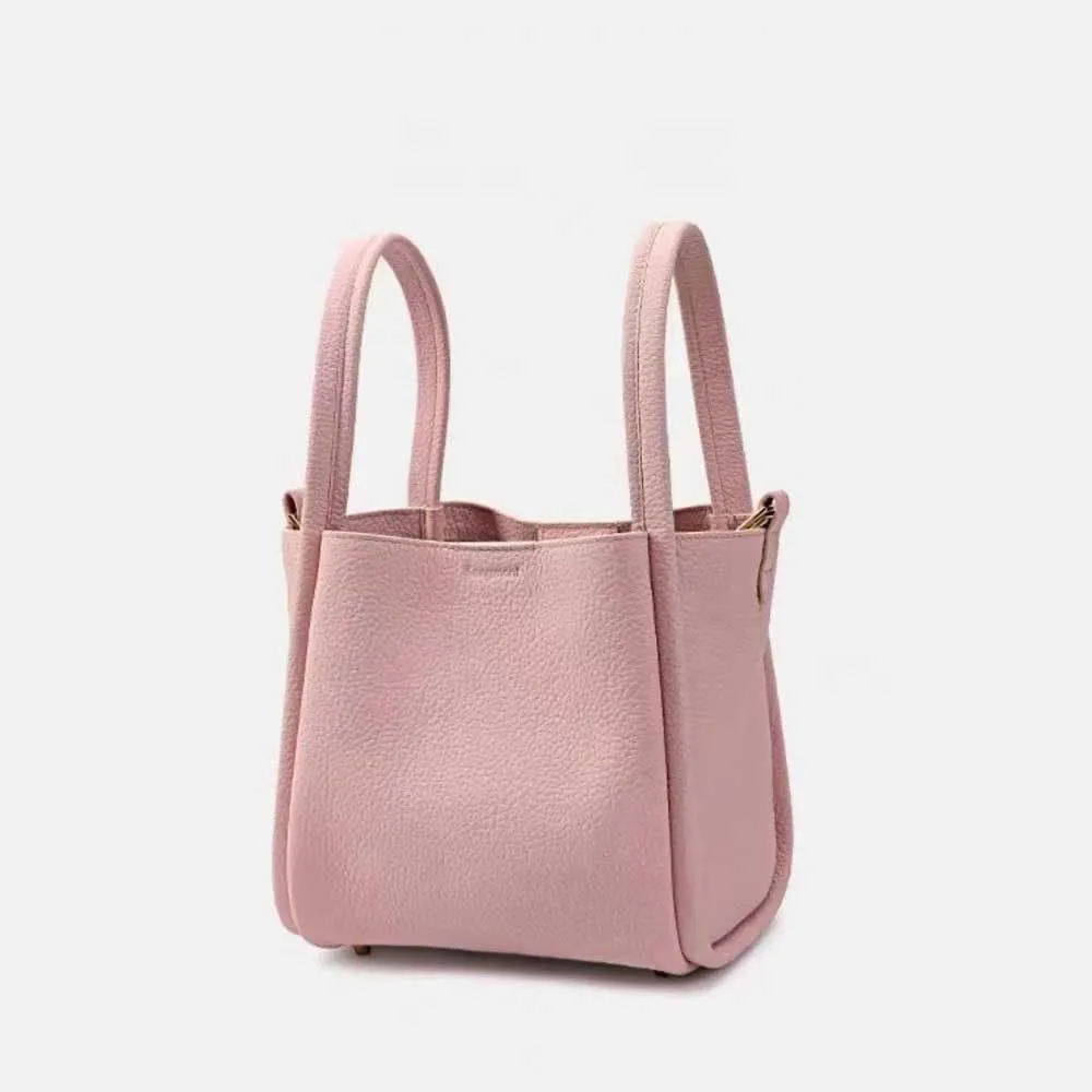 Women's Classic Design Luxury Leather Bag Soft Handbag Fashion Multi functional Bucket Bag Elegant Handbag