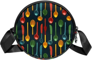 Women's Crossbody Handbags, Travel Purse, Cross Body Bag, Forks and knives Seamless