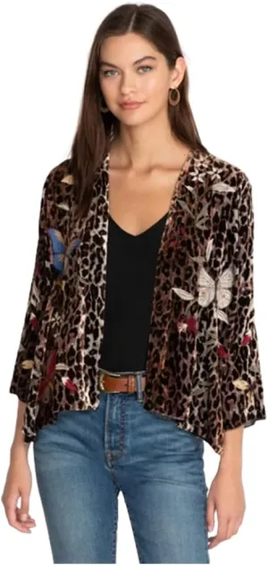 Women's Embroidered Velvet Bolero, Multi, Small