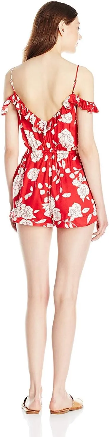 Women's Enchanted Rose Print Wrap Playsuit