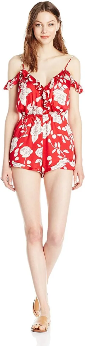 Women's Enchanted Rose Print Wrap Playsuit