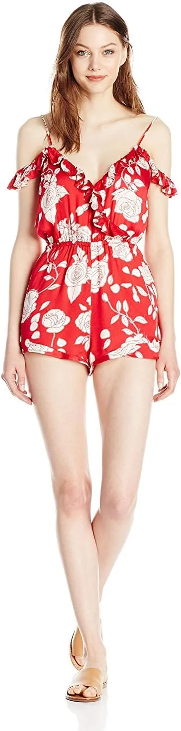 Women's Enchanted Rose Print Wrap Playsuit