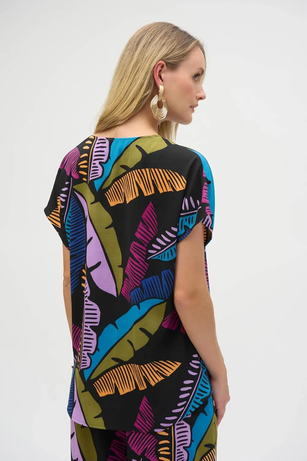 Women's Gauze Tropical Print Boxy Top