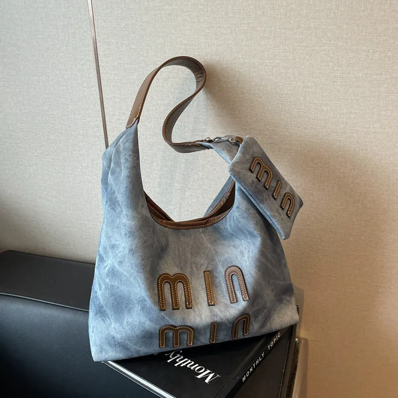 Women's Popular Retro Large Capacity Denim Shoulder Bags