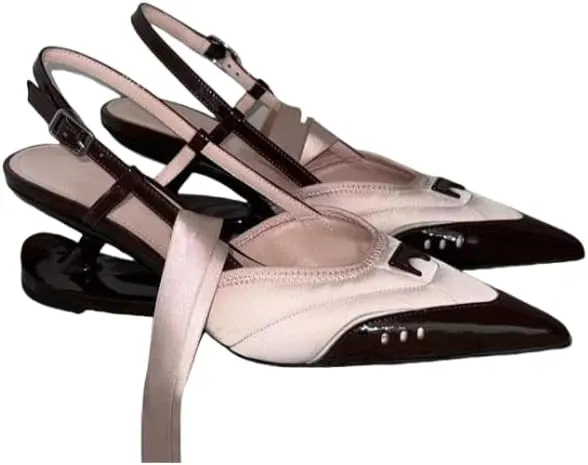 Women's Satin Slingback Pumps Pointed Toe Crystal-Embellished High Heels Dressy Stilettos Wedding Heeled Sandals
