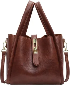 Women's Small Bucket Tote Bag - Trendy Vintage Hobo Crossbody Bag for Work Travel