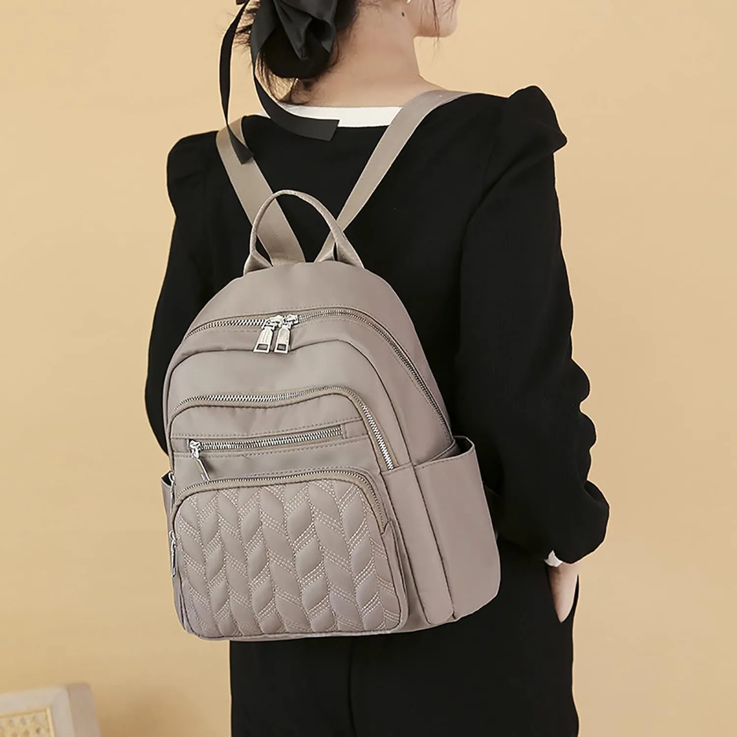 Women's Soft Leather Travel Backpack Soft Rucksack Ladies Shoulder Bags Medium Designer Backpack Purse for Women