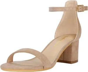 Women's Strappy Chunky Block Low Heeled Sandals 2 Inch Open Toe Ankle Strap High Heel Dress Sandals Daily Work Party Shoes