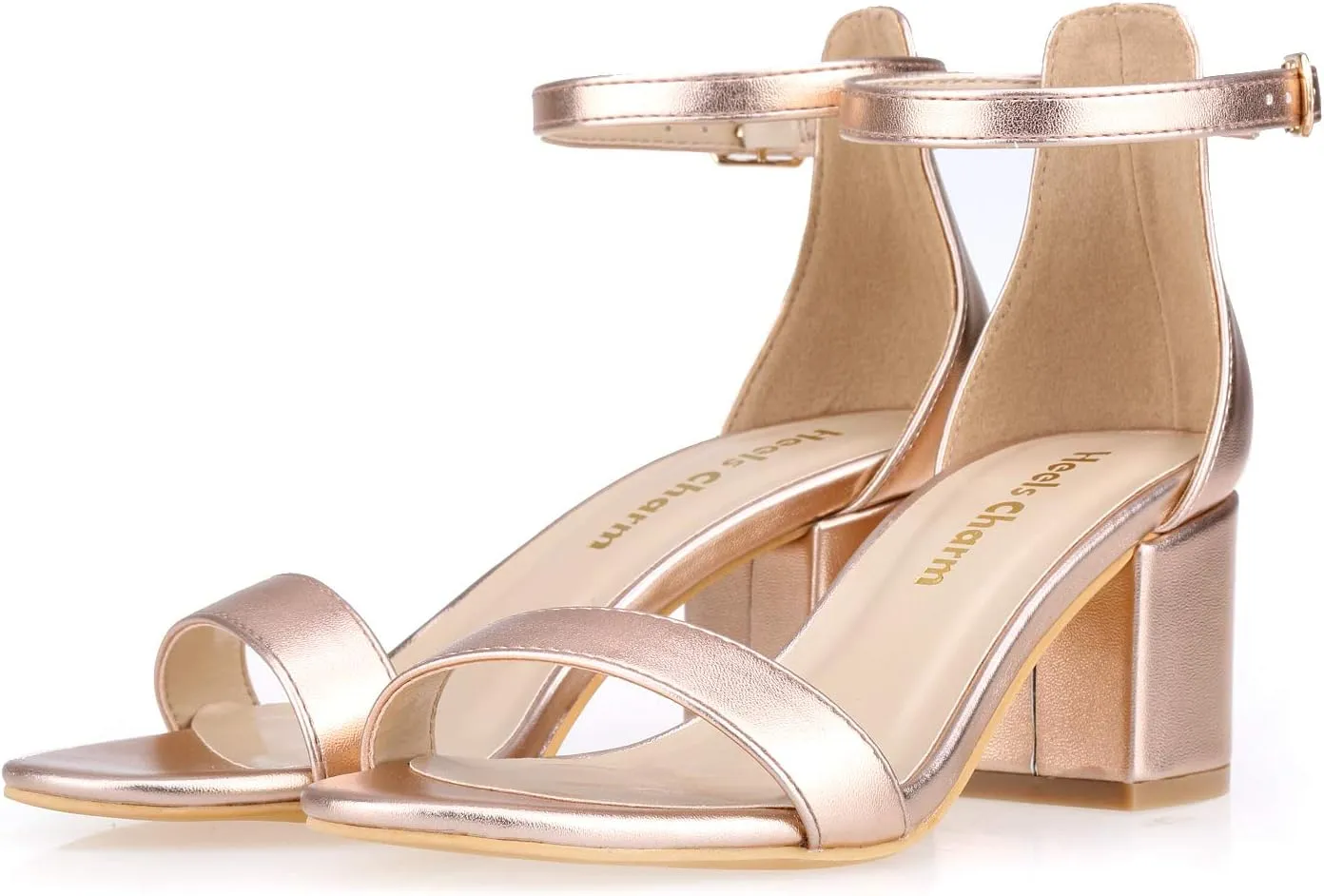 Women's Strappy Chunky Block Low Heeled Sandals 2 Inch Open Toe Ankle Strap High Heel Dress Sandals Daily Work Party Shoes