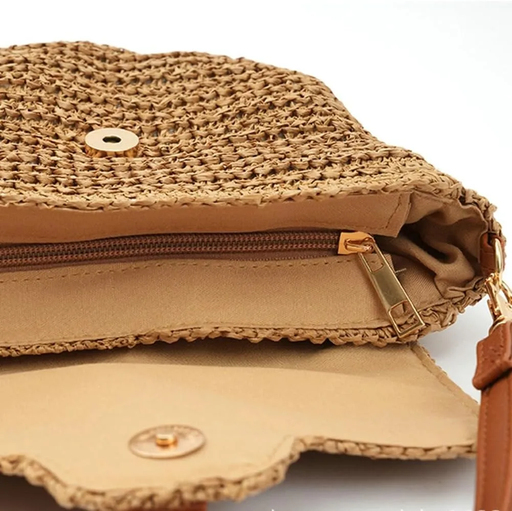 Women's Summer Straw Tote Bag Crossbody Woven Handbag Hobo Shoulder Bag Natural Chic Purse 2025