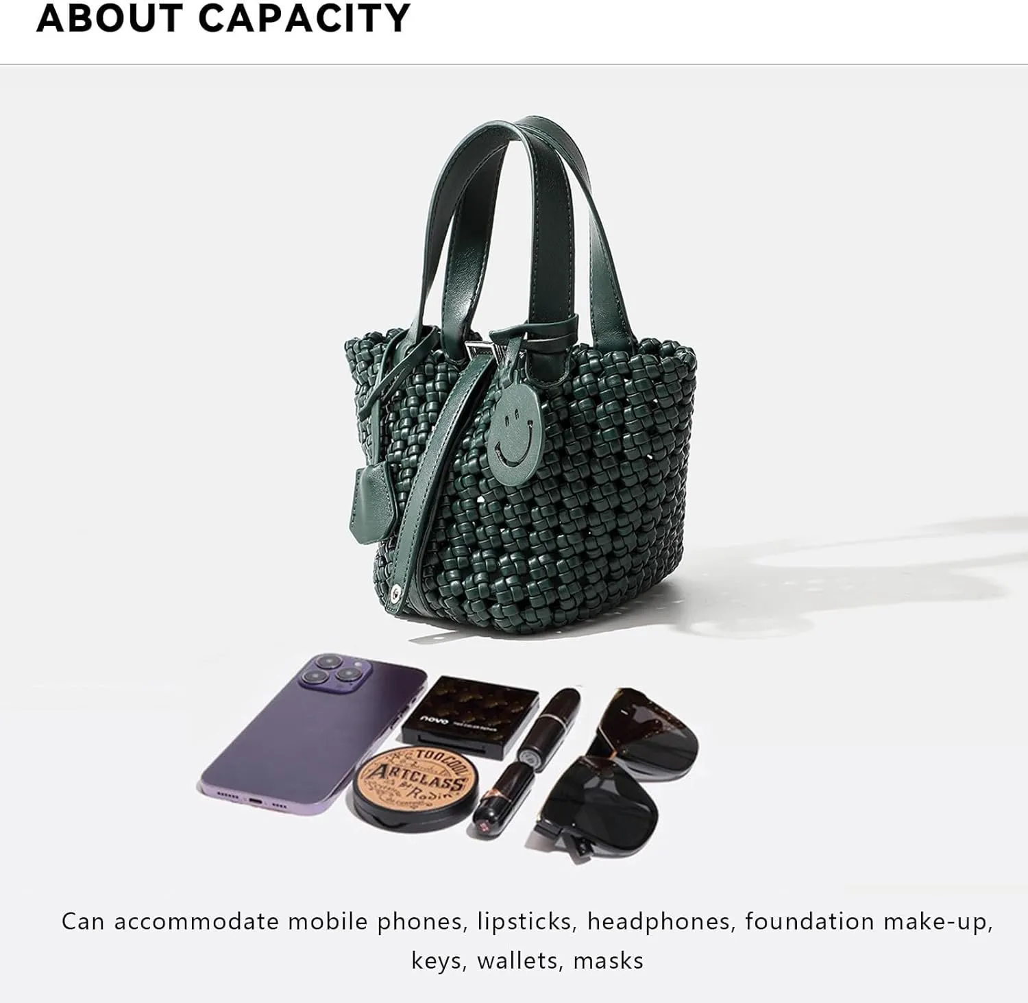 Woven Handbags for Women Top Handle Satchel Handbag Basket Bucket Bag Small Woven Tote Bag Hobo Purses
